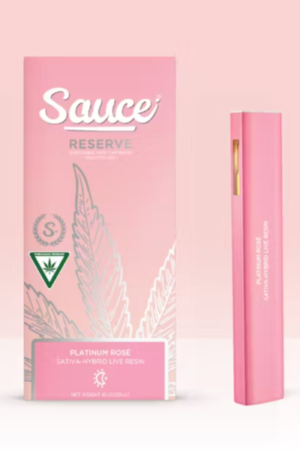 Sauce Bar Platinum Rosé – 1G LIVE RESIN Vape (Sativa-Hybrid)